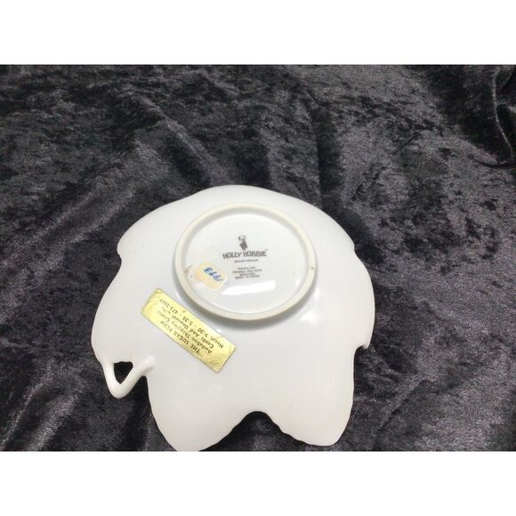 Hollie Hobby Trinket Dish Butterfly Love Quote Porcelain Gold Trim 6 Inches - Picture 3 of 4